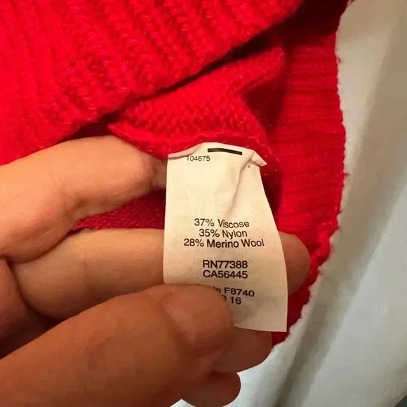 J Crew Merino Wool Blend Red Sweater Size medium - Picture 3 of 4